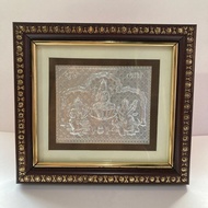 999 Pure Silver Lakshmi Ganesh Shubh Labh in wooden frame for Diwali Deepavali Festival gift/ Diwali
