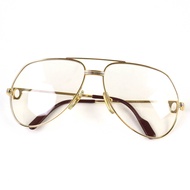 Excellent condition Cartier vintage Trinity two-bridge eyeglasses in gold and burgundy, made in Fran