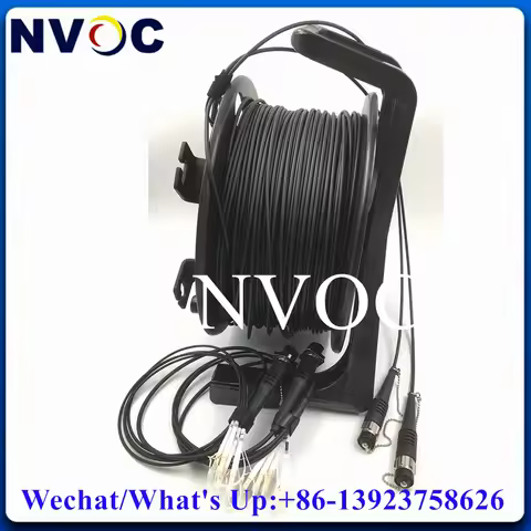 4Core 150M OM3-300 MM OM3-150 4C ODC Round(Male)Fiber Optic Cable With Protable PCD235 Reel and 2Pcs