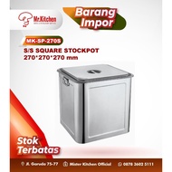 S/S SQUARE STOCKPOT, 270*270*270 mm - H - STS