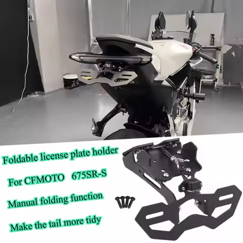 for CFMOTO 675SR Motorcycle Rear Short Tail Stock Tailstock License Plate Holder Bracket Turn Signal