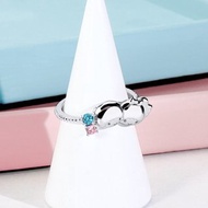 Sanrio學院Mix系列-LittleTwinStars雙子星晶鑽純銀戒指