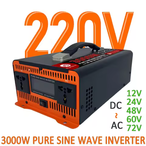 3000W 220V 110V Pure Sine Wave Inverter 12V 24V 48V 60V 72V DC to AC 3KW Portable Inverter For Home 