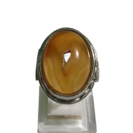 Cincin Batu Akik Cempaka Madu Motif Combong