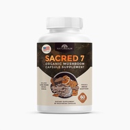 Naturealm Sacred 7 Kapsul Ekstrak Cendawan Organik - Suplemen 7 Cendawan Premium dengan Lions Mane, 