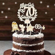 Cake Decoration 70th Birthday Wooden Happy Birthday 70th Birthday Cake Decoration Happy 70th Birthda