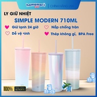SIMPLE MODERN 710ML THERMAL CUP, KEEPS COLD UP TO 24 HOURS, INCLUDED 3 STRAWS, CLASSIC TUMBLERS 24 O
