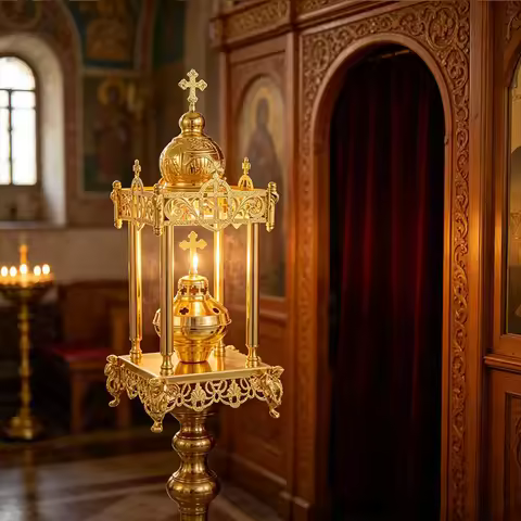 New 2026 Gold Plated Catholic Orthodox Altar Lantern Censer for Church Liturgy Home Altar Prayer Dev