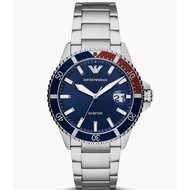 Emporio Armani นาฬิกาข้อมือผู้ชาย Diver Blue Dial Silver รุ่น AR11339