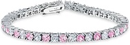 Alternating Round Cubic Zirconia 12.00 CT 4 Prong Basket Set Solitaire AAA CZ Tennis Bracelet For Wo