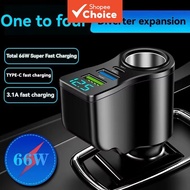 66W Dual USB Car Charger with Digital Display Multi Adapter
