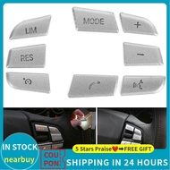nearbuy Qiilu Aluminum Alloy Steering Wheel Button Trim  8PCS Silver Decoration Stickers for X1 X3 X