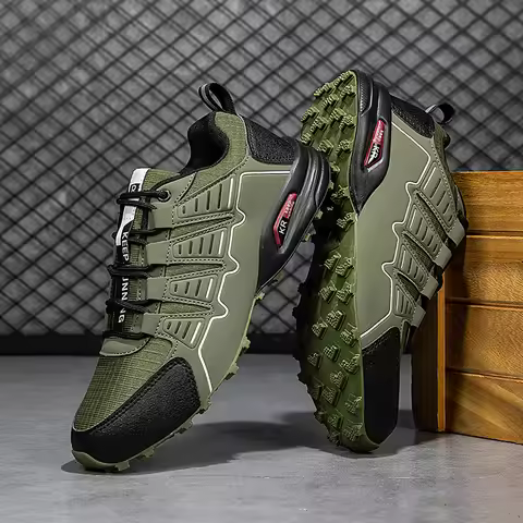 Men’s Hiking Shoes Waterproof Outdoor Trainers Lace-up Climbing Trekking Sneakers Mountain Hunting T