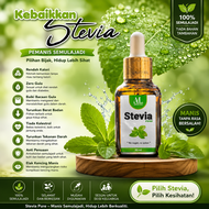 Stevia Pure 20ml – Natural Liquid Sweetener Pengganti Gula Putih | Stevia Ajmal | Mewah Stevia | Uni