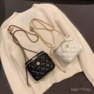 Secret Garden Camellia Diamond Pattern Chain Box Beg Kecil untuk Wanita, Beg Mini Bahu Crossbody Mus