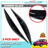 Perodua Myvi 2005 - 2010 Headlamp Lid Cover Eyebrow Eyelid Lip  Eye brow lid- Carbon Black Chrome