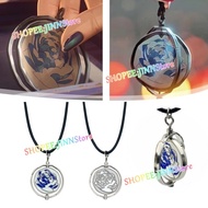 - JINN - Arcane Blue Rose Necklace Pendant Accessories League of Legends Arcane JINX Cosplay Rotatab