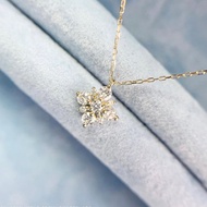 日本製 18k 18分 白k金/黃k金 經典真鑽 花型 鑽石項鍊/頸鍊