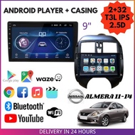 Nissan Almera 2011 2012 2013 2014 2+32GB 9 INCH T3L IPS 2.5D Android Player With Casing And PNP socket (Version 10)