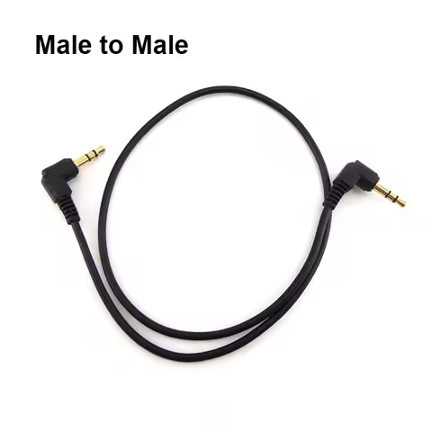 1/2/5PCS 0.5M 1M Audio Cable 3.5mm Male to Male 90 Degree Angle Car AUX Speaker Stereo MP4 MP5 Audio