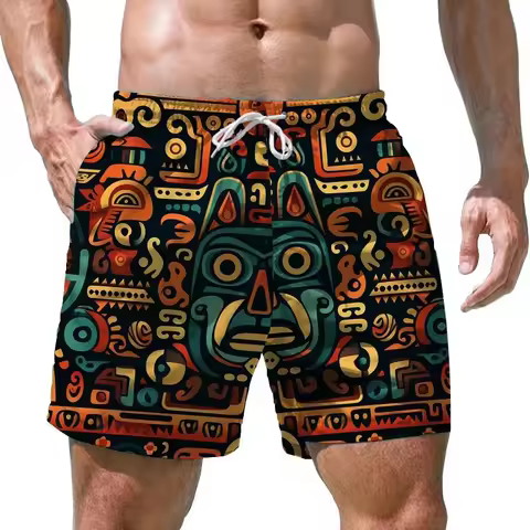 New Fashion Hawaiian Tiki 3D Print Beach Shorts Casual Aloha Polynesia God Short Pants For Men Cloth