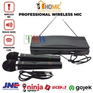 Mic / Microphone HOMIC Double Wireless HM-306 HM306 VHF Series Karaoke Homic Microphone Homic HM-306