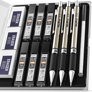 Nicpro 3 PCS 0.9 mm Art Metal Mechanical Pencils Set in Storage Case,  HB Pencil with 6 Tube HB Lead