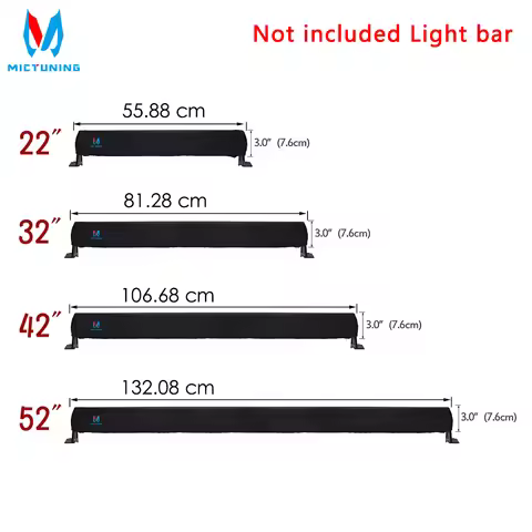 MICTUNING 22'' 32" 42'' 52'' Inch Premium Gear Sleeve Cover for Straight Curved LED Light Bars