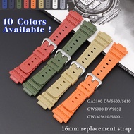Transparent Rubber Bracelet for GA2100 DW5600/5610 GW6900 DW9052 GW-M5610/5600 Diving 16mm Watch Band Stainless Steel Buckle Men