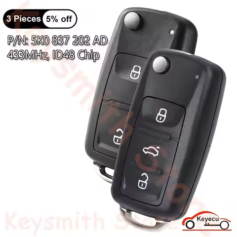 KEYECU 2 3 Button for Volkswagen Beetle Skoda Bora Phaeton Sharan Eos Hella Scirocco SEAT Mk6 Auto R
