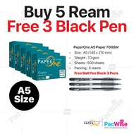 PaperOne/PaperOne A5 Paper/70gsm/80gsm/Copier Paper (500’s/Ream)