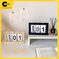 CMART.Gia dụng Wooden Desk Calendar Flip Calendar Decorative Natural Wood [CMART HOUSEHOLD UTILITY]