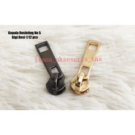 -ZIPPER HEAD NUMBER 5 IRON TEETH KR9 COLOR SILVER, LIGHT GOLD, BLACK NICKEL BAG ACCESSORIES