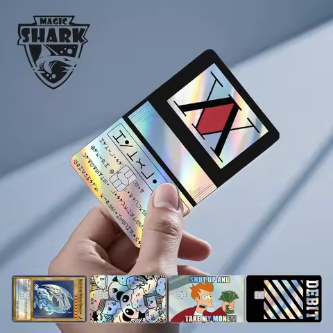 Magic Shark Skull Panda Hunter Broke Blue Eyes Dragon Laser Holographic Sticker Cover Film Skin for 