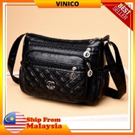 VINICO V096 Women Sling Bag Crossbody Shoulder Bags Beg Wanita Black Handbag