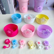 2PCS New Begonia Flower Straw Cap Begonia Flower Silicone Protective Case