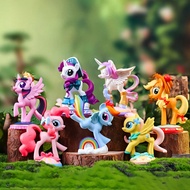 1 ชิ้น ตุ๊กตา My Little Pony เรซินตกแต่งโต๊ะ (ตัวละครสุ่ม เช่น Twilight Sparkle, Rainbow Dash, Pinki