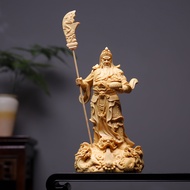 พรีเมี่ยมแกะสลักไม้พุทราความมั่งคั่งพระเจ้า Guan Yu ตุ๊กตาตกแต่งบ้านเครื่องประดับสไตล์จีนใหม่ Handma