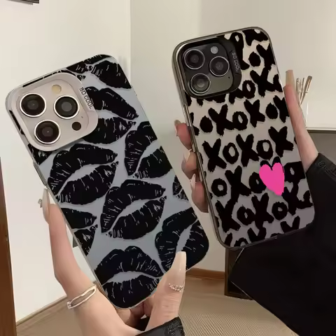Black Lips Kiss Print Phone Case for Xiaomi Redmi Note 14 13 12 11 10 9 8 Pro Plus 14S 12S 11S 10S 9