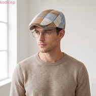 KODICEP1 Plaid Dot Beret, Y2k Visor Forward Cap, Retro Checkered Pattern Colorful Fashion Retro Pain