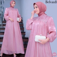 Gamis Hitam Terbaru Belvana Dress Shimmer Baju Pesta Kondangan Wanita Mewah Elegan Fashion Muslim Murah Aplikasi Manik Manik