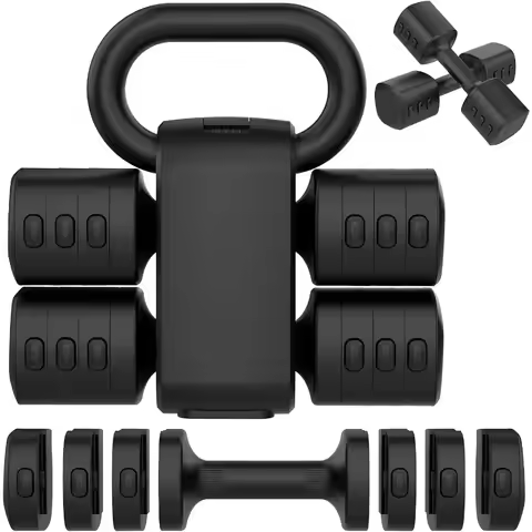 2in1 Adjustable Dumbbells Set 4 Levels Weight Dumbbells Set for Women Men Each 2.2 3.3 4.4 5.5lb Han