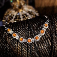 |招財女神|A貨翡翠冰玻芬達黃翡放光蛋面3.5mm純銀鍍18k多顆手鏈