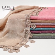 Glitter Cotton Viscose Hijab Tassels Embroidery Women's Scarves Sequins Shawl Flower Elegant Woman T