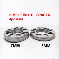 5MM/7MM SIMPLE WHEEL SPACER 4PCS/SET