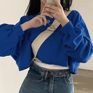 crop top plus size kemeja crop top crop top blouse Baju peluh pendek wanita musim luruh korea warna 