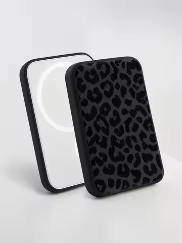 1Pcs Black Leopard Print TPU Charging Case Protector, Compatible With Apple's Original MagSafe Wirel