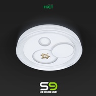 โคมไฟเพดาน ceiling light HiET S9 เปลี่ยนสีไฟได้ 3 สี 50Wx2 สว่างกว่า 10000LM ดีไซน์ใบไม้ทอง หรูหรา ล