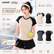 Vsmash Sportswear FLYWEIGHT 2.0 Women's Sports T-shirt – Stretchy, Lightweight, Cool, Gym Running Ba