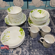 Original USA Corelle European Herbs Loose Item (Fish Plate 26.5cm//Mug Coordinate//Soup Plate 21cm//Divided Dish 26cm//Noodle Bowl 900ml//Serving Bowl 1L//Dinner Plate 26cm//Serving Platter 32cm//Cereal Bowl 500ml)(EH-LP)